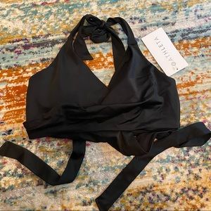 Athleta Bra Cup Wrap Halter Bikini Top